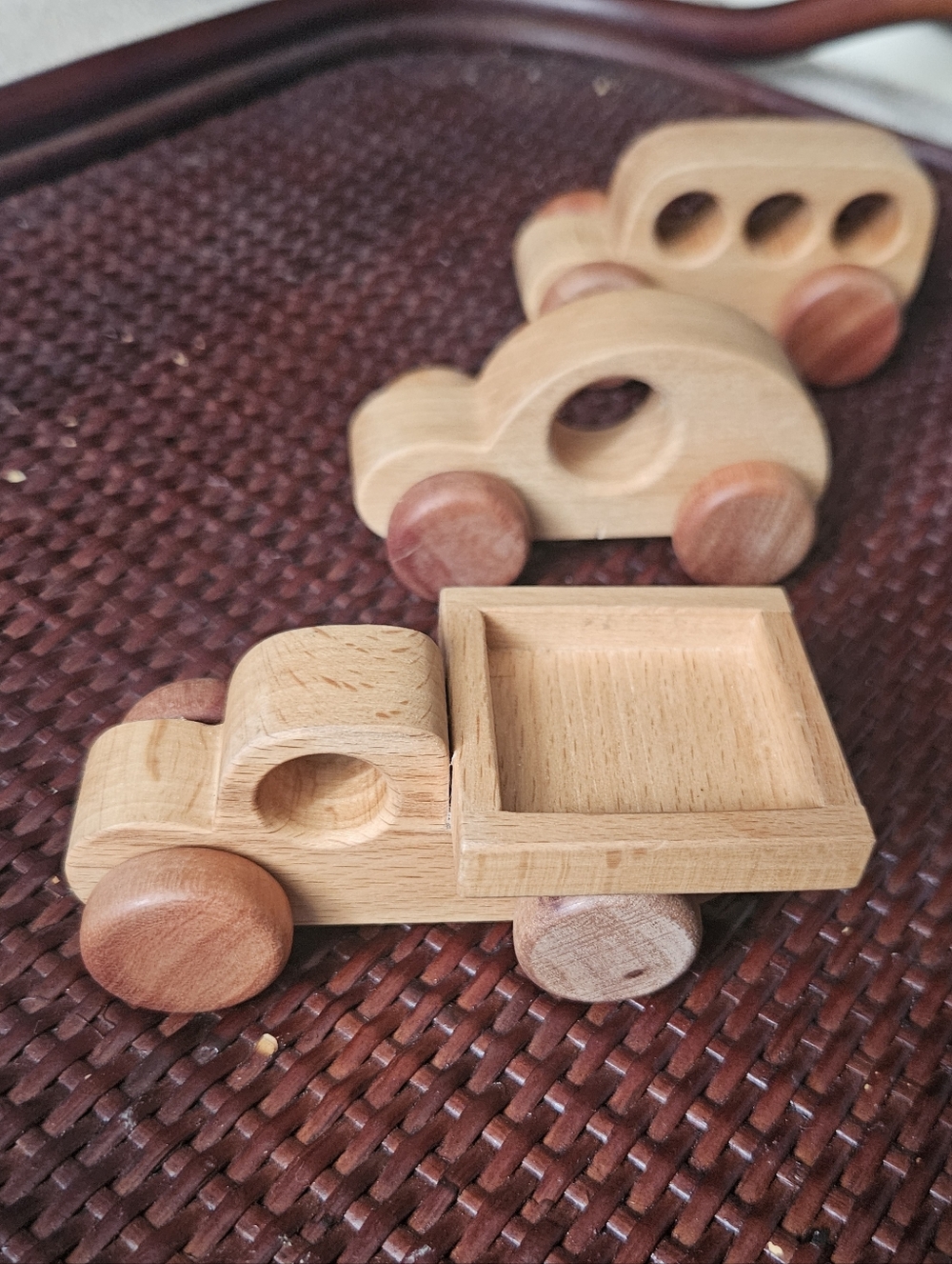 Wooden Toy Truck and Cars - Natural Wood Kids Toys